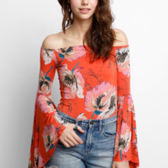 Free People Birds of Paradise bell sleeve top - Picture 1 of 7